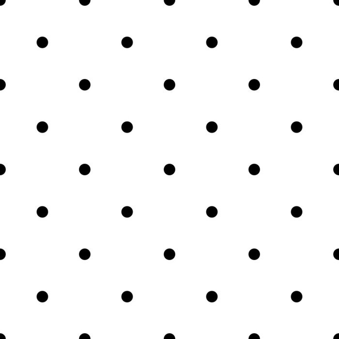 Tapete Weißes Muster mit traditionellen schwarzen Tupfen