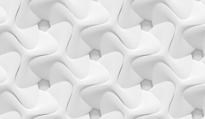 Tapete Weißes schattiertes abstraktes geometrisches Muster. Origami Papier Stil. 3D-Rendering-Hintergrund.