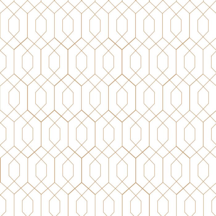 Tapete Weißes zartes Art déco Design