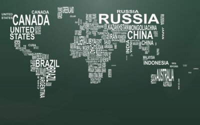 Weltkarte mit Typografie