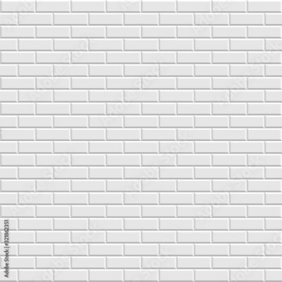Tapete White brick wall seamless background. Modern style. 