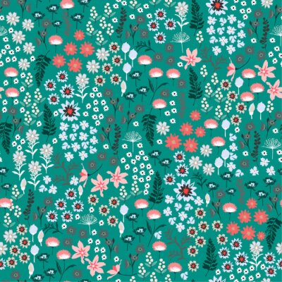 Tapete Wiese mit wilden Blumen