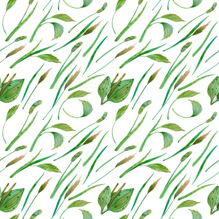 Tapete Wilde grüne Blätter im Wind