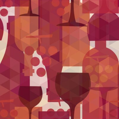 Tapete Wine and drink seamless pattern background