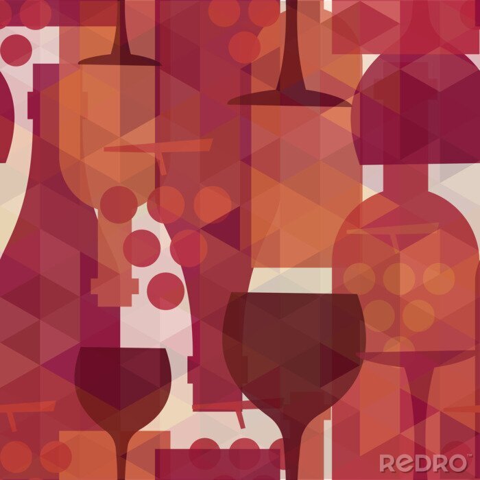Tapete Wine and drink seamless pattern background