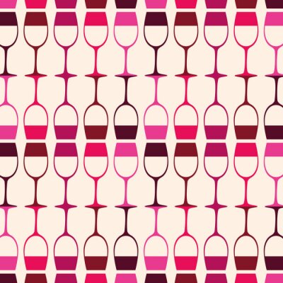 Tapete wine cups silhouettes pattern