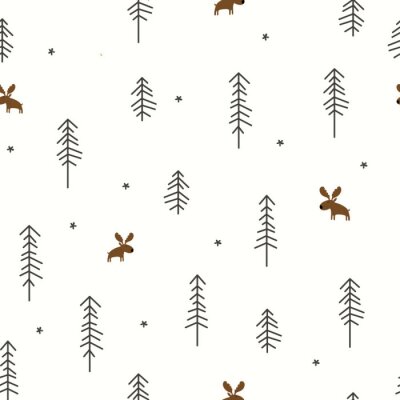 Winter Wald mit einem Elch