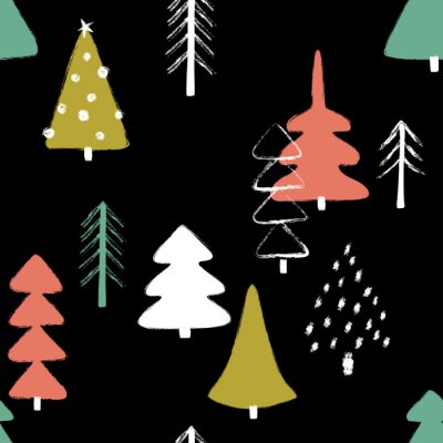 Tapete Winterlandschaft auf dunklem Hintergrund