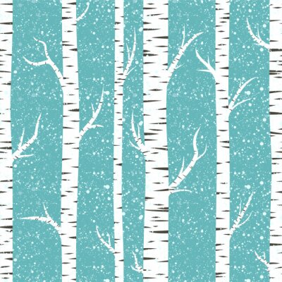 Tapete Winterlicher Birkenwald