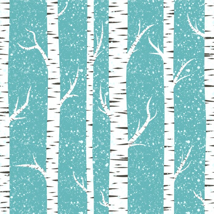 Tapete Winterlicher Birkenwald