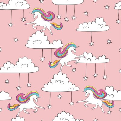 Tapete Wolken mit hängenden Sternen