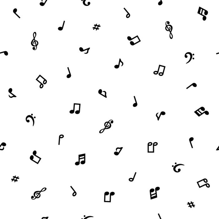 Tapete シ ー ム レ ス パ タ ー ン 音符