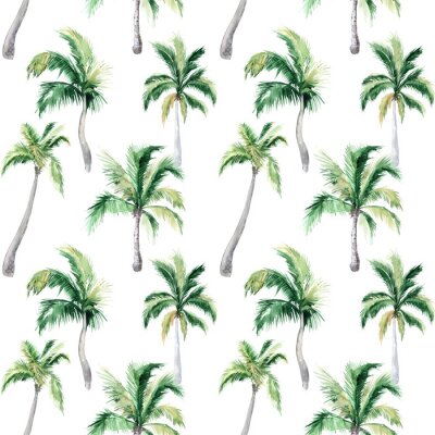 Tapete Zarte Palmen auf weißem Hintergrund