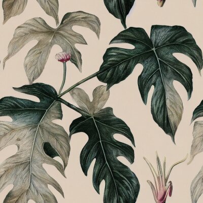 Tapete Zartes Muster mit Blättern