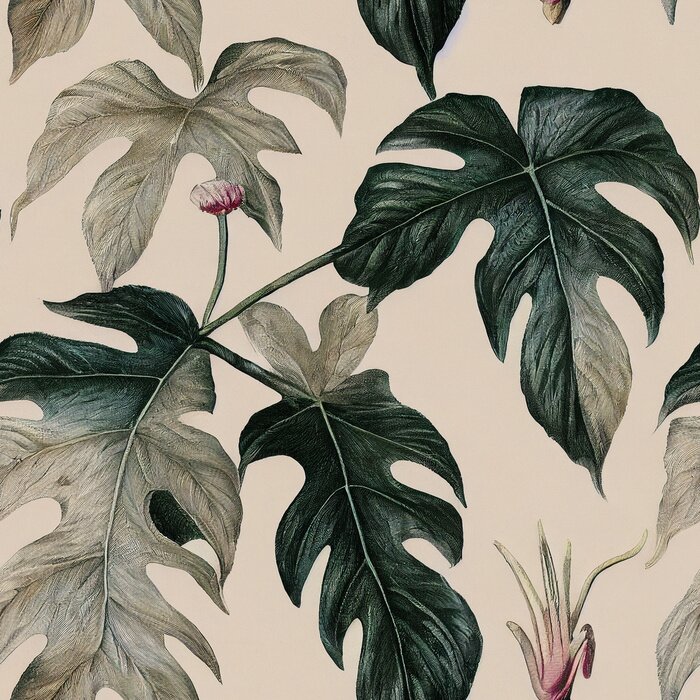 Tapete Zartes Muster mit Blättern