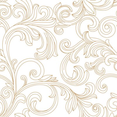 Tapete Zartes Muster mit gelbem Ornament