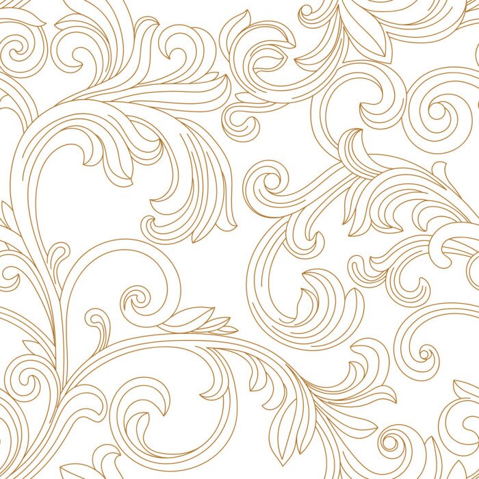 Tapete Zartes Muster mit gelbem Ornament