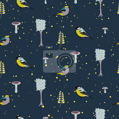 Tapete Zauberwald bei Nacht