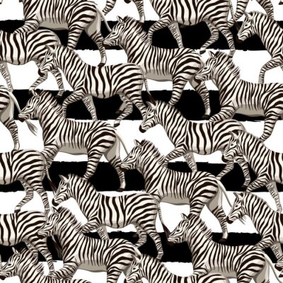 Tapete Zebras auf gestreiftem Hintergrund