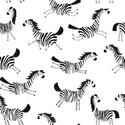 Tapete Zebras in verschiedenen Positionen