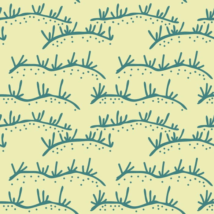 Tapete Zeichentrick-Seegras auf dezentem Hintergrund