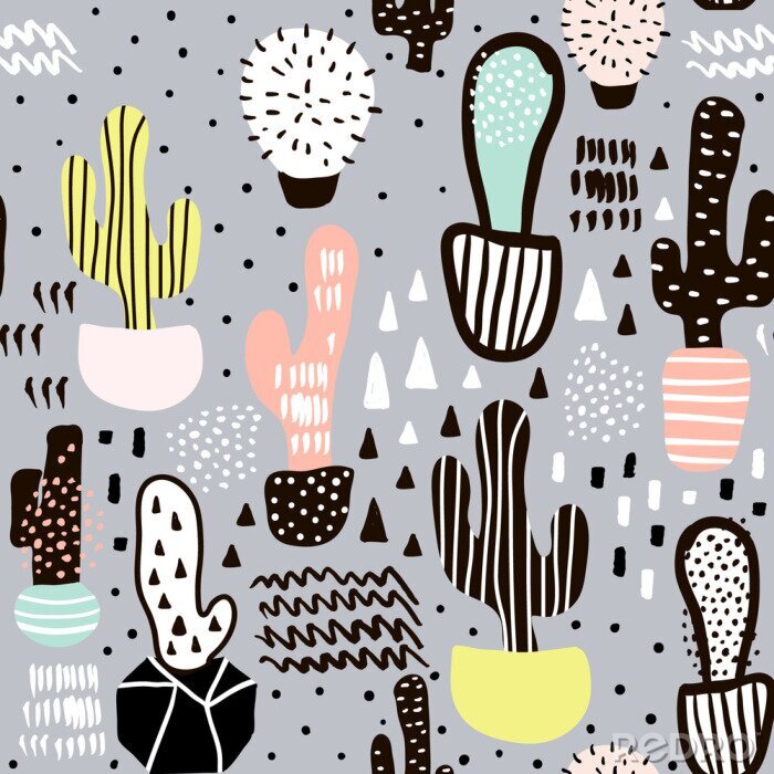 Tapete Zeichnung mit Natur