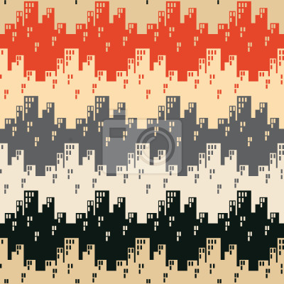 Tapete Zickzackstädte klassisch