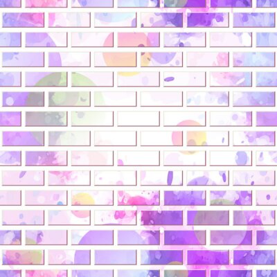 Tapete Ziegelwand mit Farben