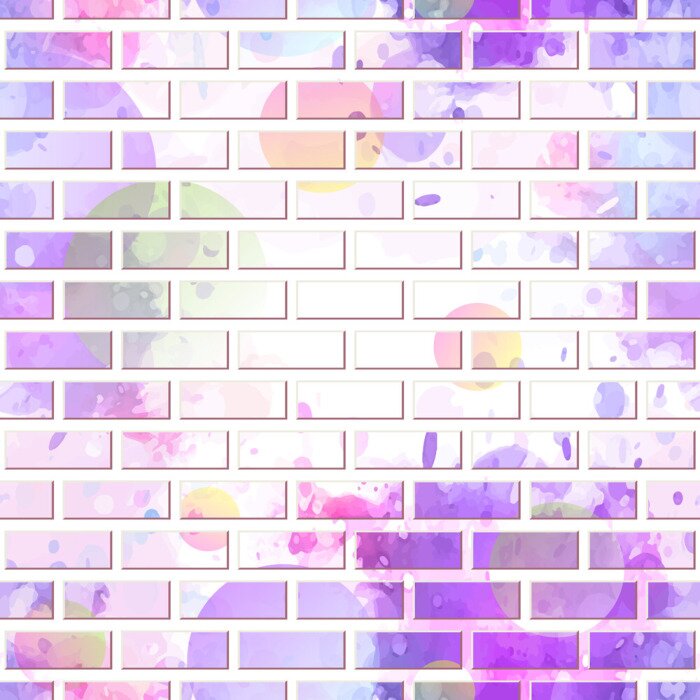 Tapete Ziegelwand mit Farben