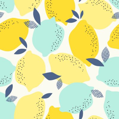 Zitronen mit blauen Blättern
