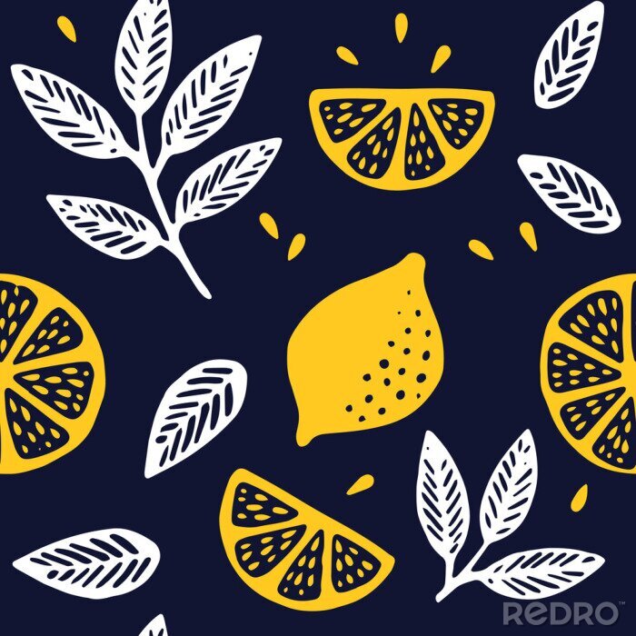Tapete Zitronenhälften Muster