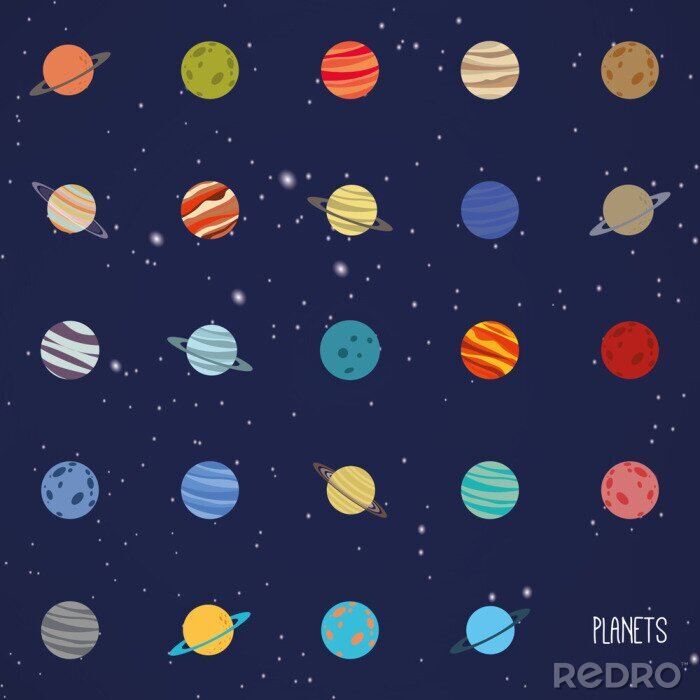 Tapete Zusammenfassung Cartoon Planeten