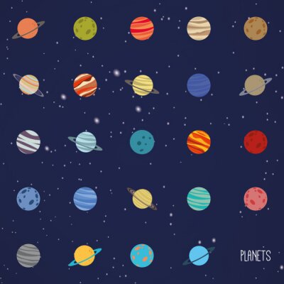 Tapete Zusammenfassung Cartoon Planeten