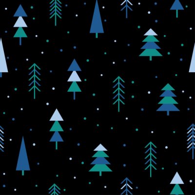 Tapete Zusammenfassung Wald nahtlose Muster Hintergrund. Kindliche einfache Hand gezeichnete Abdeckung
