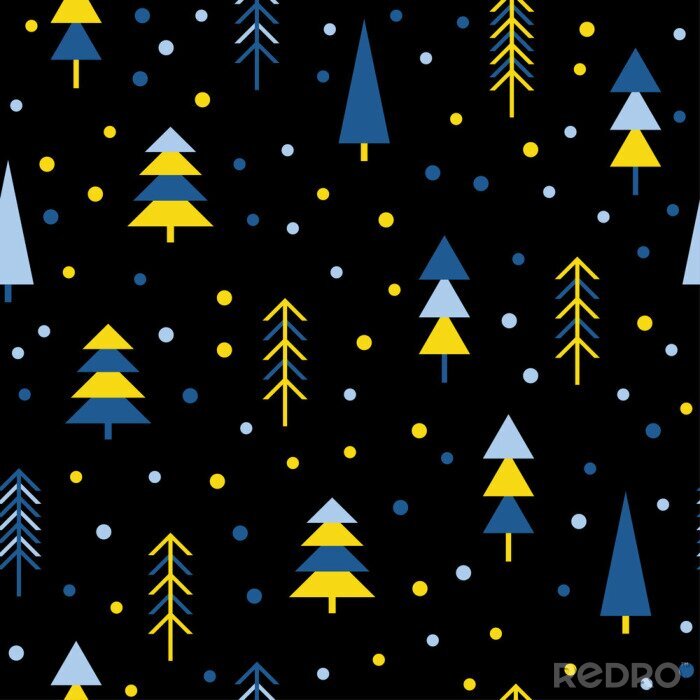 Tapete Zusammenfassung Wald nahtlose Muster Hintergrund. Kindliche einfache Hand gezeichnete Abdeckung