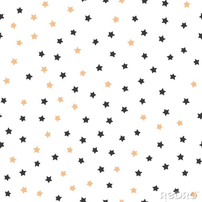 Tapete Zweifarbige Sterne auf weißem Grund
