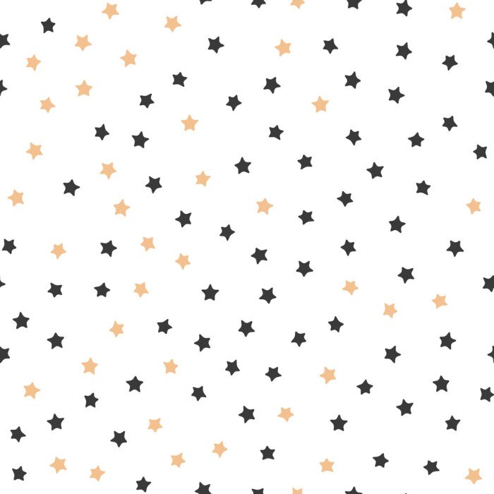 Tapete Zweifarbige Sterne auf weißem Grund