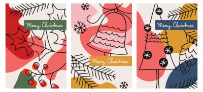 Weihnachten set of three christmas greeting cards