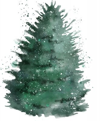 Weihnachten Weihnachtsbaum-Aquarell-Effekt
